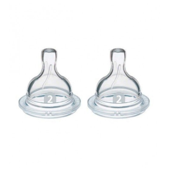 T&eacute;tine airflex 2 trous d&eacute;bit lent 1 moi+ Avent - 2 t&eacute;tines