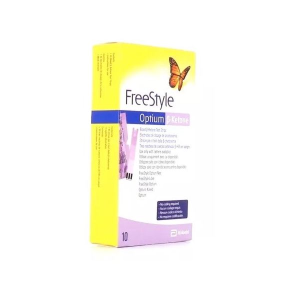 Freestyle optium B-Cetones Abbott - boite de 10 &eacute;lectrodes