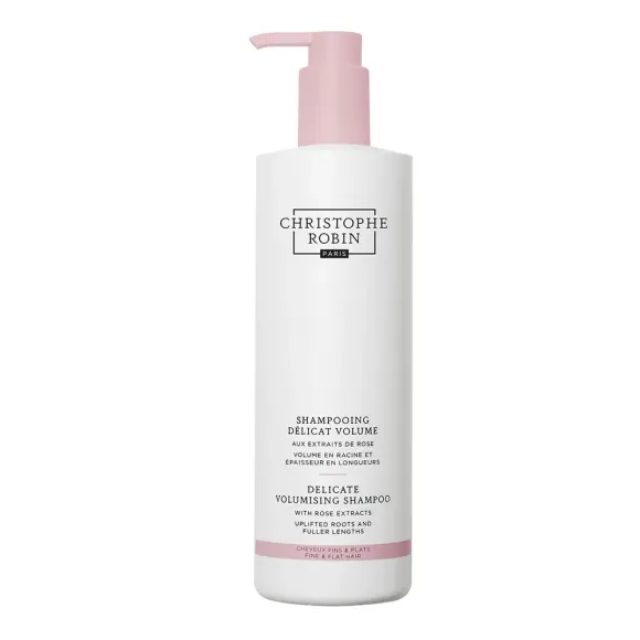 Shampoing volume d&eacute;licat aux extraits de rose Christophe Robin - flacon-pompe de 500ml