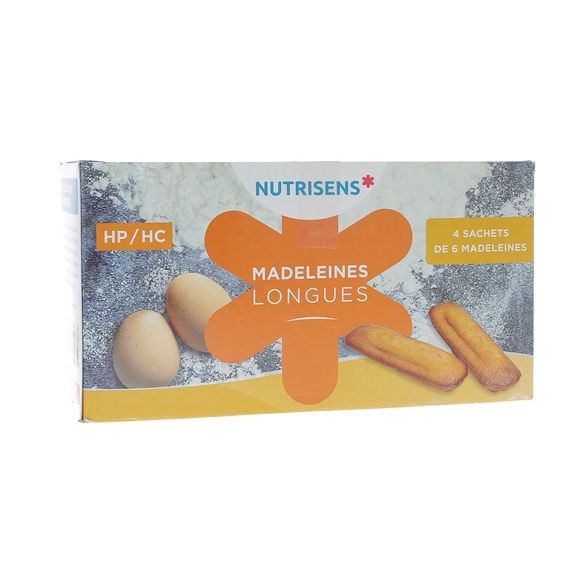 Madeleines longues HP/HC Nutrisens - bo&icirc;te de 4 sachets de 6 madeleines