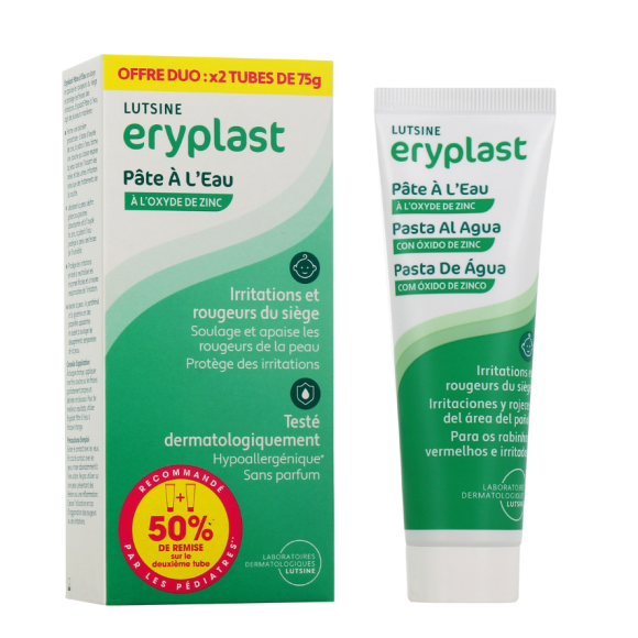 Eryplast p&acirc;te &agrave; l'eau &agrave; l'oxyde de zinc Lutsine - 2 tubes de 75g