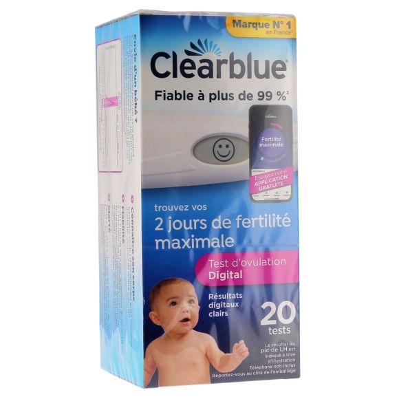 Test d'ovulation digital Clearblue - boite de 20 tests
