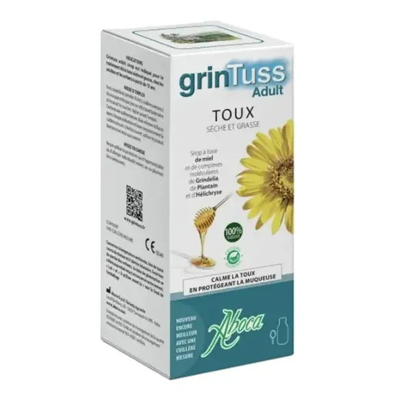 Grintuss adult sirop toux s&egrave;che et grasse Aboca - flacon de 180g