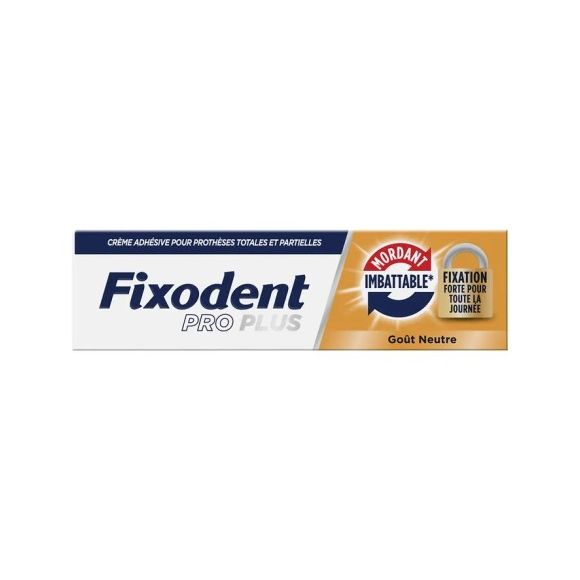 Cr&egrave;me adh&eacute;sive go&ucirc;t neutre Fixodent Pro Plus - tube de 40g