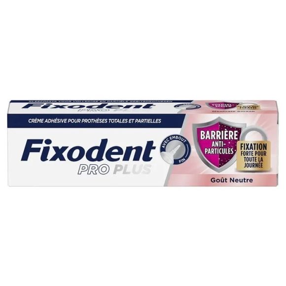 Cr&egrave;me adh&eacute;sive Fixodent pro plus anti-particules - Tube 40g