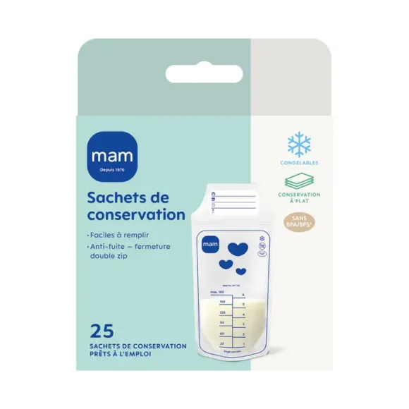 Sachets de conservation Mam - boite de 25 sachets de 180ml