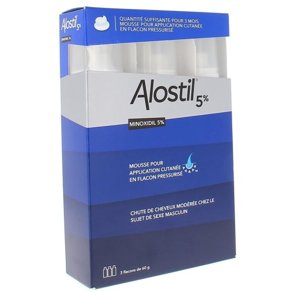 ALOSTIL 5 %, mousse pour application cutan&eacute;e en flacon pressuris&eacute; - 3 flacons de 60 g