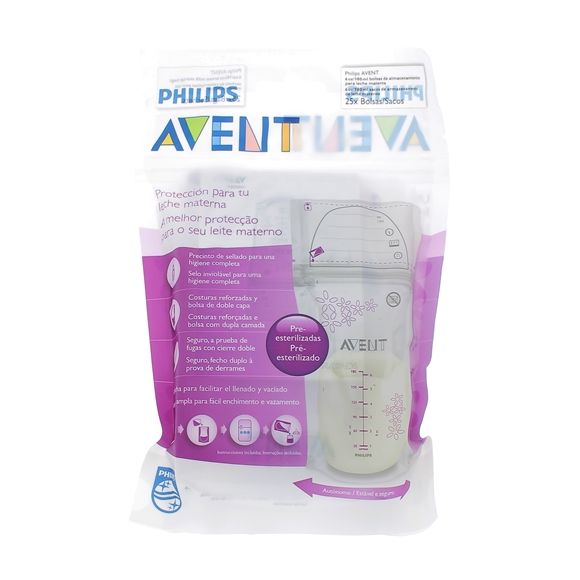 Sachets de conservation pour lait maternel Avent - 25 sachets