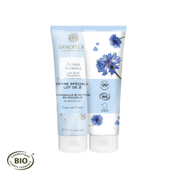 Aciana botanica gel&eacute;e d'huile d&eacute;maquillante Sanoflore - lot de 2 tubes de 125 ml