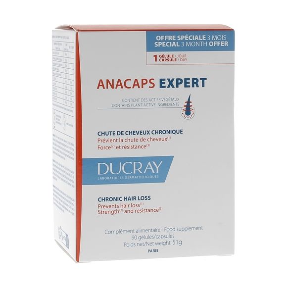 Anacaps Expert Chute de cheveux chronique Ducray - bo&icirc;te de 90 g&eacute;lules