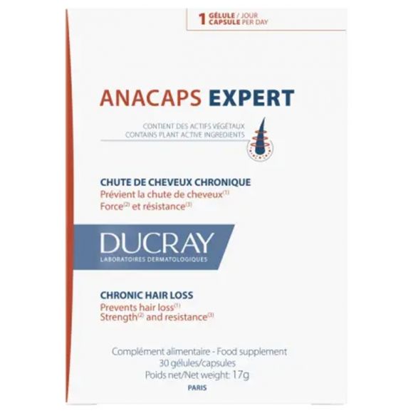 Anacaps Expert Chute de cheveux chronique Ducray - bo&icirc;te de 30 g&eacute;lules