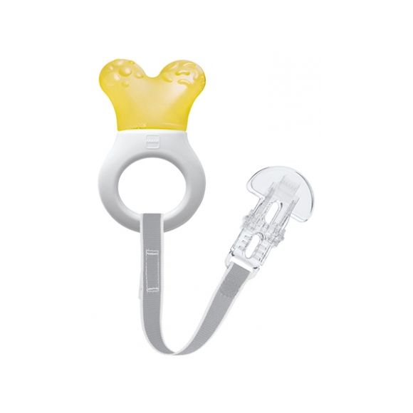 Anneau de dentition r&eacute;frig&eacute;rant avec attache 2 mois et + MAM -  un anneau de dentition