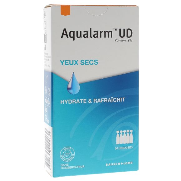 Aqualarm UD solution lubrifiante yeux secs - bo&icirc;te de 30 unidoses