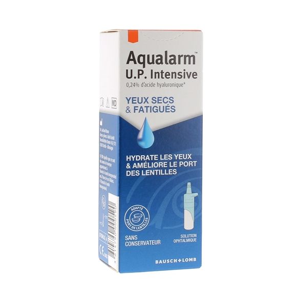 Aqualarm UP intensive solution ophtalmique yeux secs et fatigu&eacute;s Bausch+Lomb - flacon de 10ml