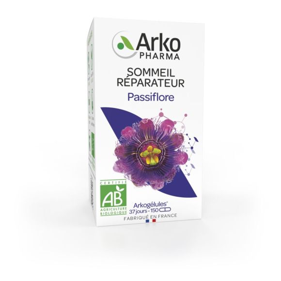 Arkog&eacute;lules Passiflore sommeil r&eacute;parateur bio Arkopharma - bo&icirc;te de 150 g&eacute;lules