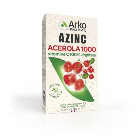 Acerola 1000 Vitamine C Arkopharma - bo&icirc;te de 30 comprim&eacute;s