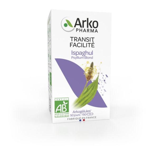 Arkog&eacute;lules Ispaghul psyllium blond bio Arkopharma - bo&icirc;te de 150 g&eacute;lules