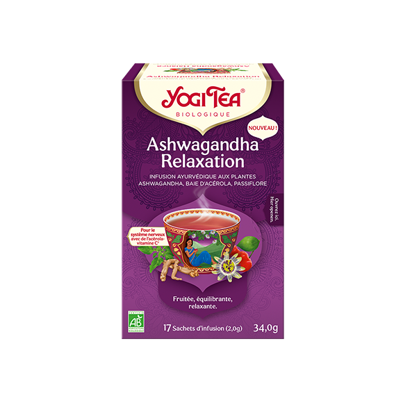 Ashwagandha Relaxation bio Yogi Tea - boite de 17 sachets