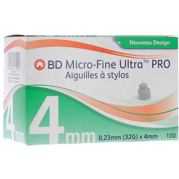 BD Micro-fine ultra Pro aiguilles &agrave; stylos - 100 pi&egrave;ces de 4 mm