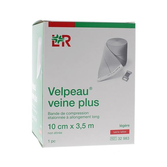 Bande de compression veine plus l&eacute;g&egrave;re sans latex Velpeau - 1 bande de 10cm x 3,5m