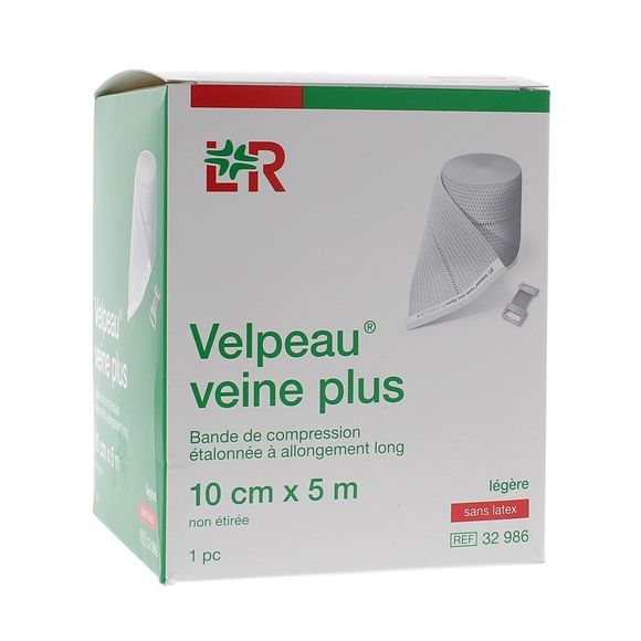 Bande de compression veine plus l&eacute;g&egrave;re sans latex Velpeau - 1 bande de 10cmx5m