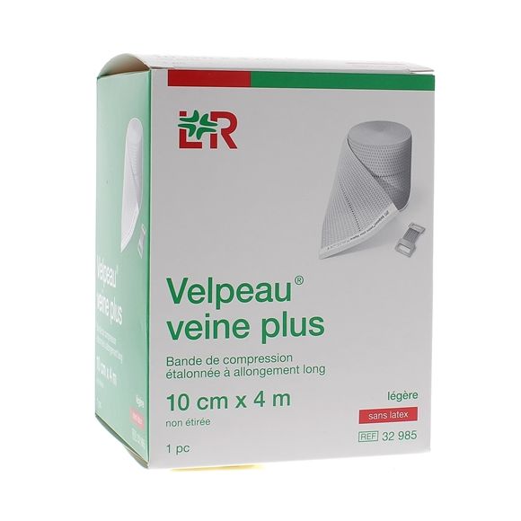Bande de compression veine plus l&eacute;g&egrave;re sans latex Velpeau - 1 bande de 10cmx4m
