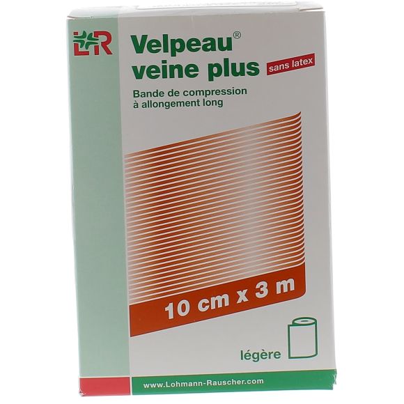 Bande de compression velpeau veine plus contention l&eacute;g&egrave;re 10cmx3m Lohmann & Rauscher - une bande