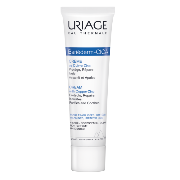 Bari&eacute;derm cica-cr&egrave;me r&eacute;paratrice au Cu-Zn Uriage - tube de 100 ml