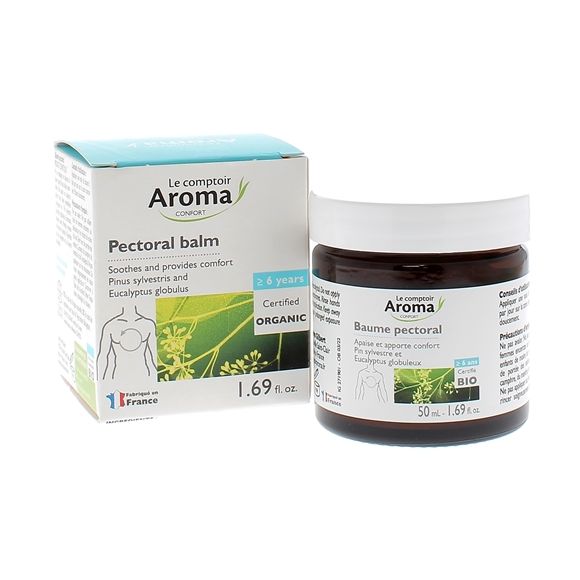 Baume pectoral bio Le Comptoir Aroma - pot de 50 ml