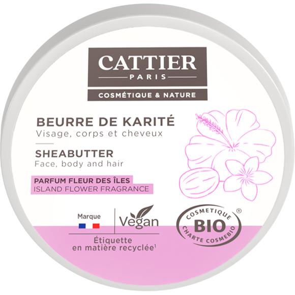 Beurre de Karit&eacute; parfum fleurs des &icirc;les bio Cattier - pot 100 g