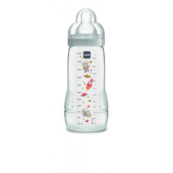 Biberon blanc Easy active 2 &egrave;me &acirc;ge 6 mois + Mam - biberon de 330 ml
