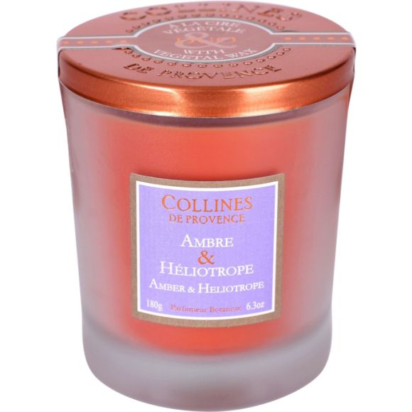 Bougie parfum&eacute;e Ambre & H&eacute;liotrope Collines de Provence - bougie de 180g