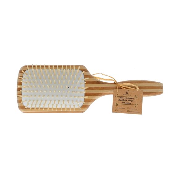 Brosse &agrave; cheveux d&eacute;m&ecirc;lante large en bambou Cap Bambou - une brosse