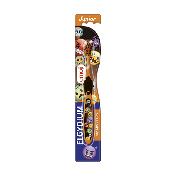 Brosse &agrave; dents 7-12 ans junior emoji Elgydium - une brosse &agrave; dents
