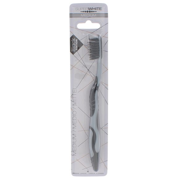 Brosse &agrave; dents m&eacute;dium Black Edition Superwhite - une brosse &agrave; dents