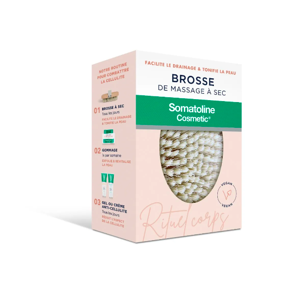 Brosse de massage &agrave; sec anti-cellulite Somatoline Cosmetic - une brosse
