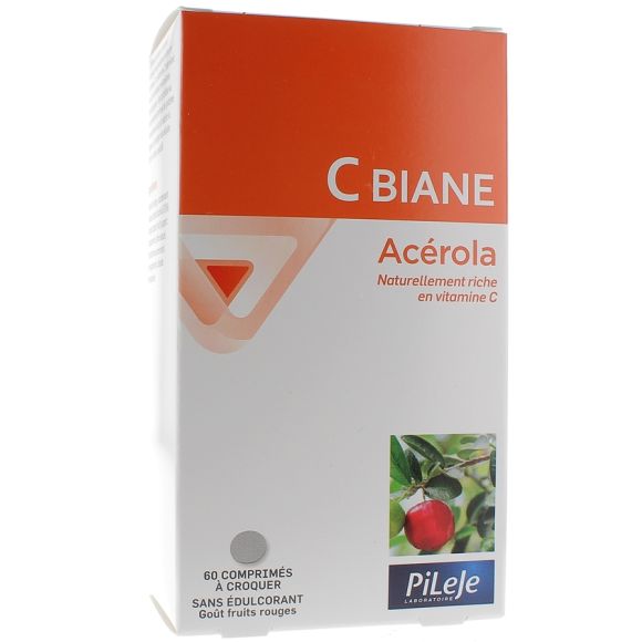 C Biane Ac&eacute;rola Pileje - boite de 60 comprim&eacute;s &agrave; croquer