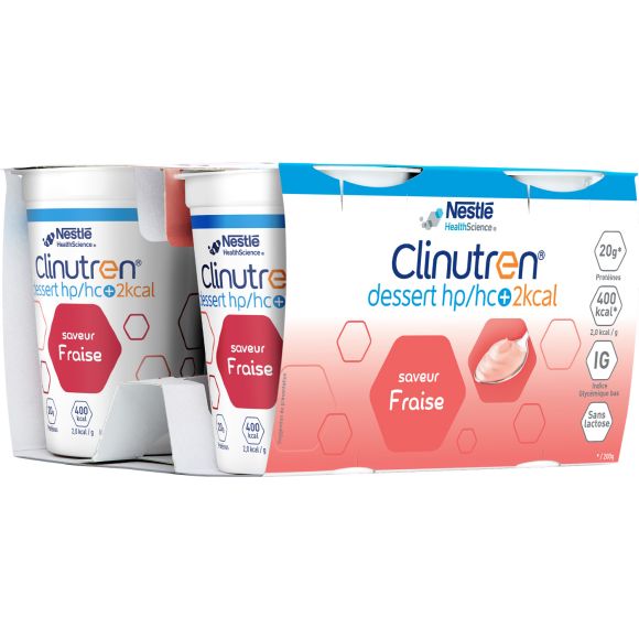 Clinutren saveur fraise HP/HC + Nestl&eacute; - lot de 4x200g