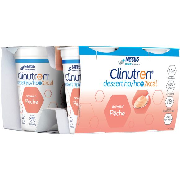 Clinutren saveur p&ecirc;che HP/HC + Nestl&eacute; - lot de 4x200g