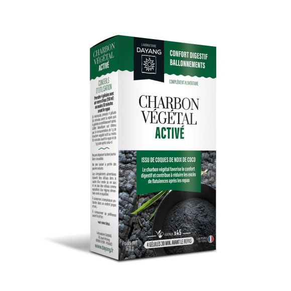 Charbon v&eacute;g&eacute;tal activ&eacute; Dayang - bo&icirc;te de 45 g&eacute;lules