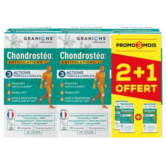 Chrondrosteo Programme de 3 mois Granions - boite de 270 comprim&eacute;s