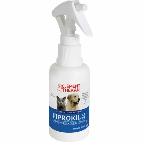 Fiprokil spray pour chien et chat anti-puces anti-tiques Cl&eacute;ment-th&eacute;kan - spray de 100 ml