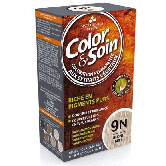 Color & soin coloration permanente Blond miel 9N Les 3 ch&ecirc;nes - 1 kit