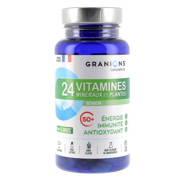 24 vitamines min&eacute;raux et plantes s&eacute;nior Granions - boite de 90 comprim&eacute;s