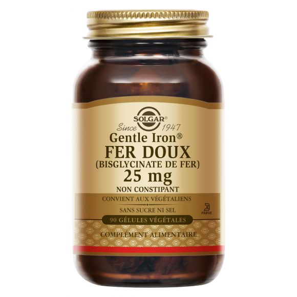 Gentle iron fer doux Solgar - boite de 90 g&eacute;lules