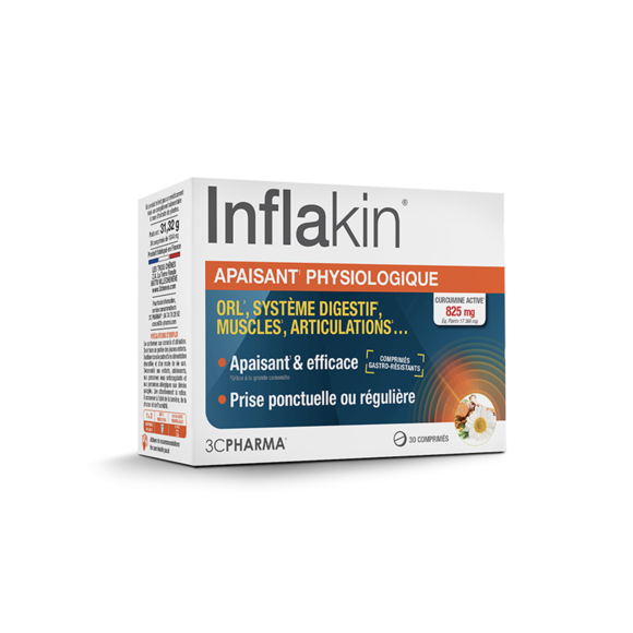 Inflakin apaisant physiologique 3C Pharma - boite de 30 comprim&eacute;s