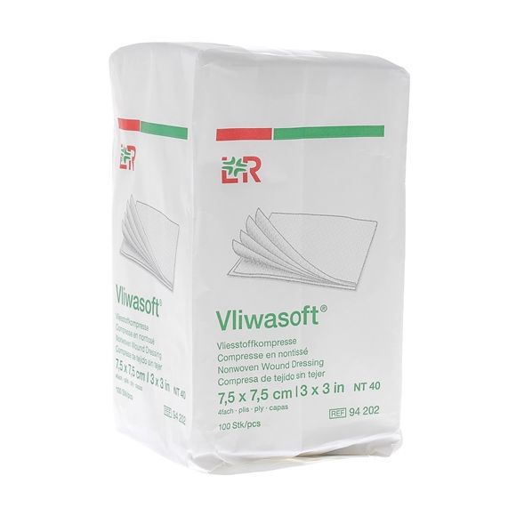 Compresse non tiss&eacute;e 7,5x7,5cm Vliwasoft Velpeau Lohmann & Rausher - boite de 100 compresses