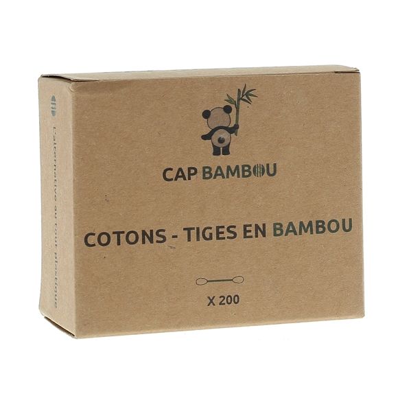 Cotons tiges en bambou Cap Bambou - bo&icirc;te de 200 cotons-tiges