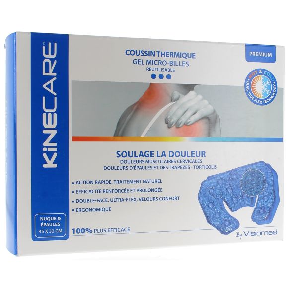 Coussin thermique chaud froid nuque &eacute;paule gel bille Kinecare - 32 x 45 cm