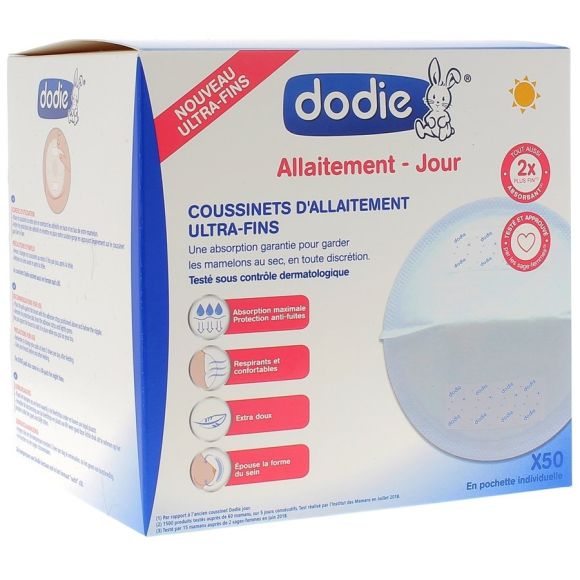 Coussinets d'Allaitement Ultra-fins Jour Dodie - bo&icirc;te de 50 coussinets